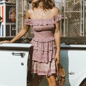 🪄♲🫰🏼 Spell Dahlia Ra-Ra Mini Dress Mulberry Size Small